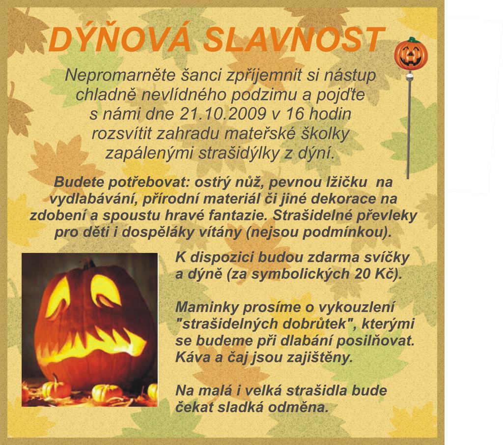Pozvánka na Dýňovou slavnost